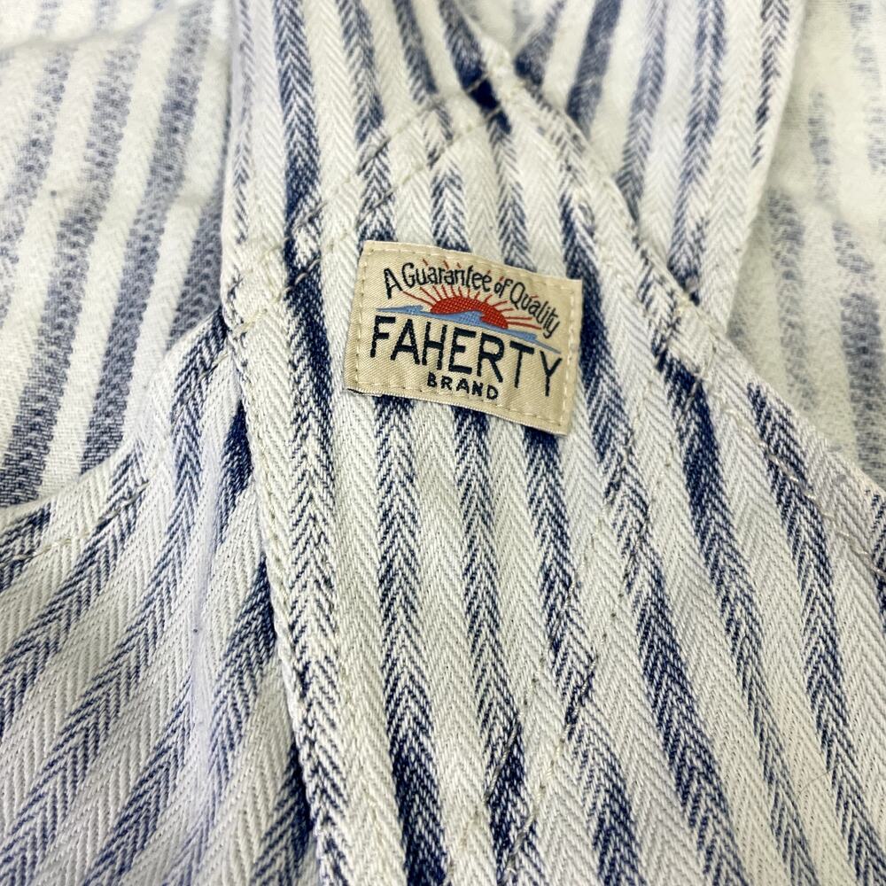 Faherty Topsail Overall Small Railroad Stripe Faded Boho Slouchy Classic - Picture 12 of 16